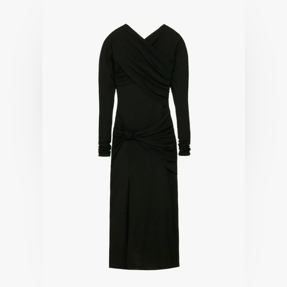NWT Zara M DRESS BLACK draped knotted COLLECTION 08 W/F 2020 - Picture 2 of 9